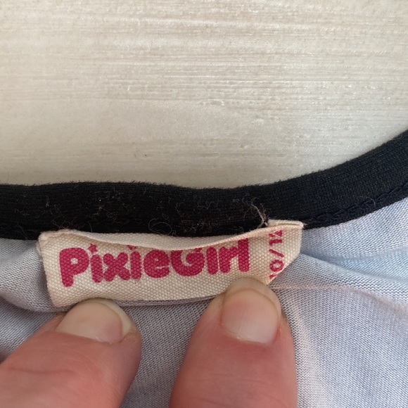 Pixie Girl 10/12 High Low Pineapple Dress. Sleeves With Faux Front Tie. Elastic - Picture 5 of 7